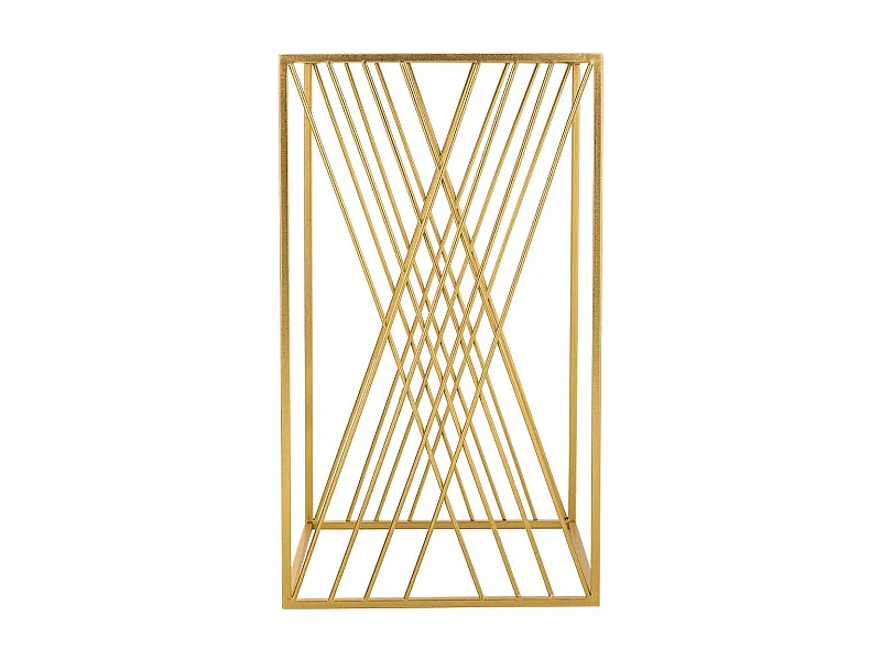 Tavolino angolare quadrato in metallo oro 40x40x70