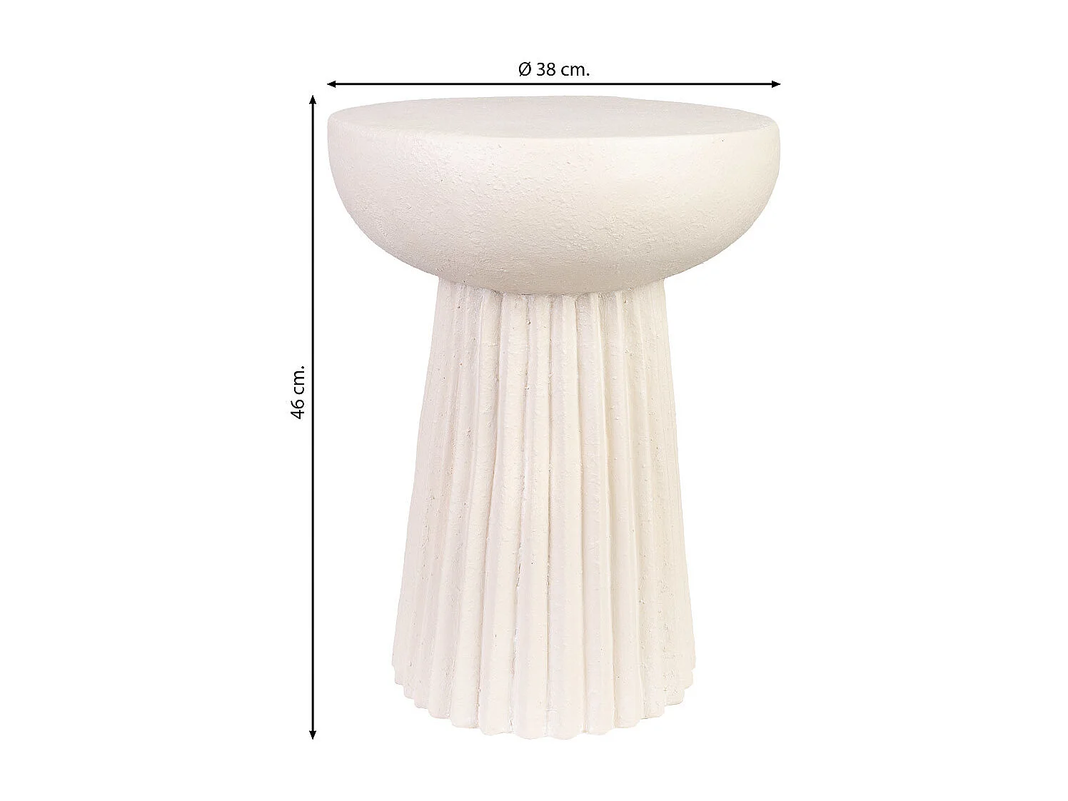 Table d'appoint en magnésium blanc 38x38x46