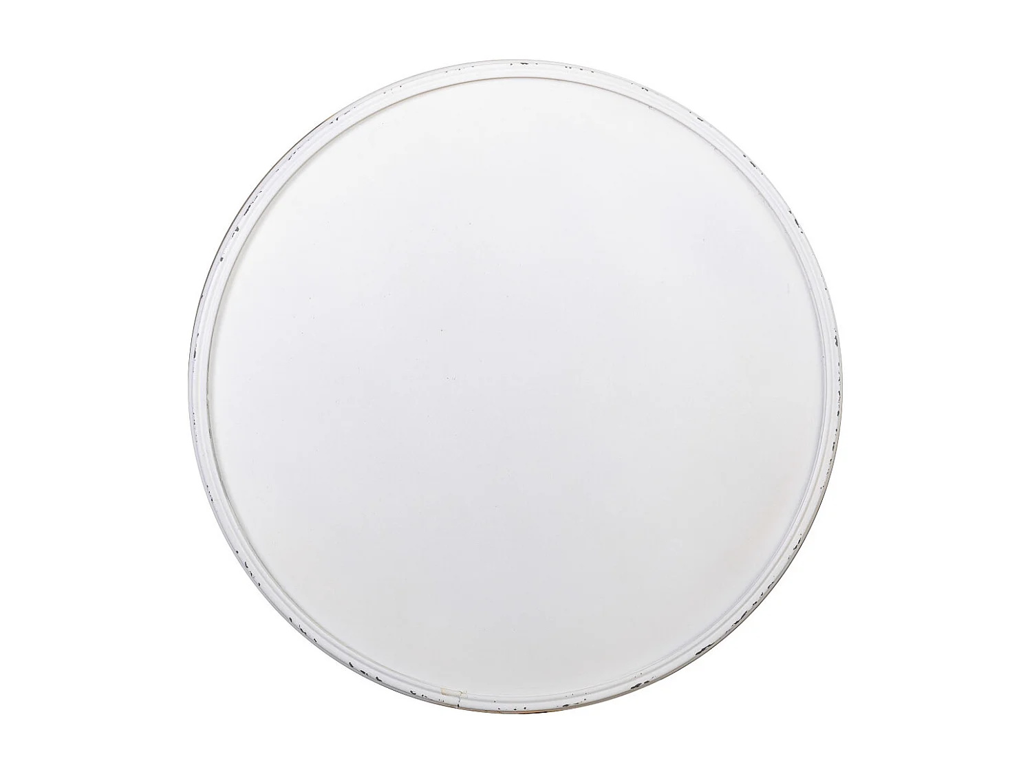 Table d'appoint en métal vieilli blanc 40x40x77