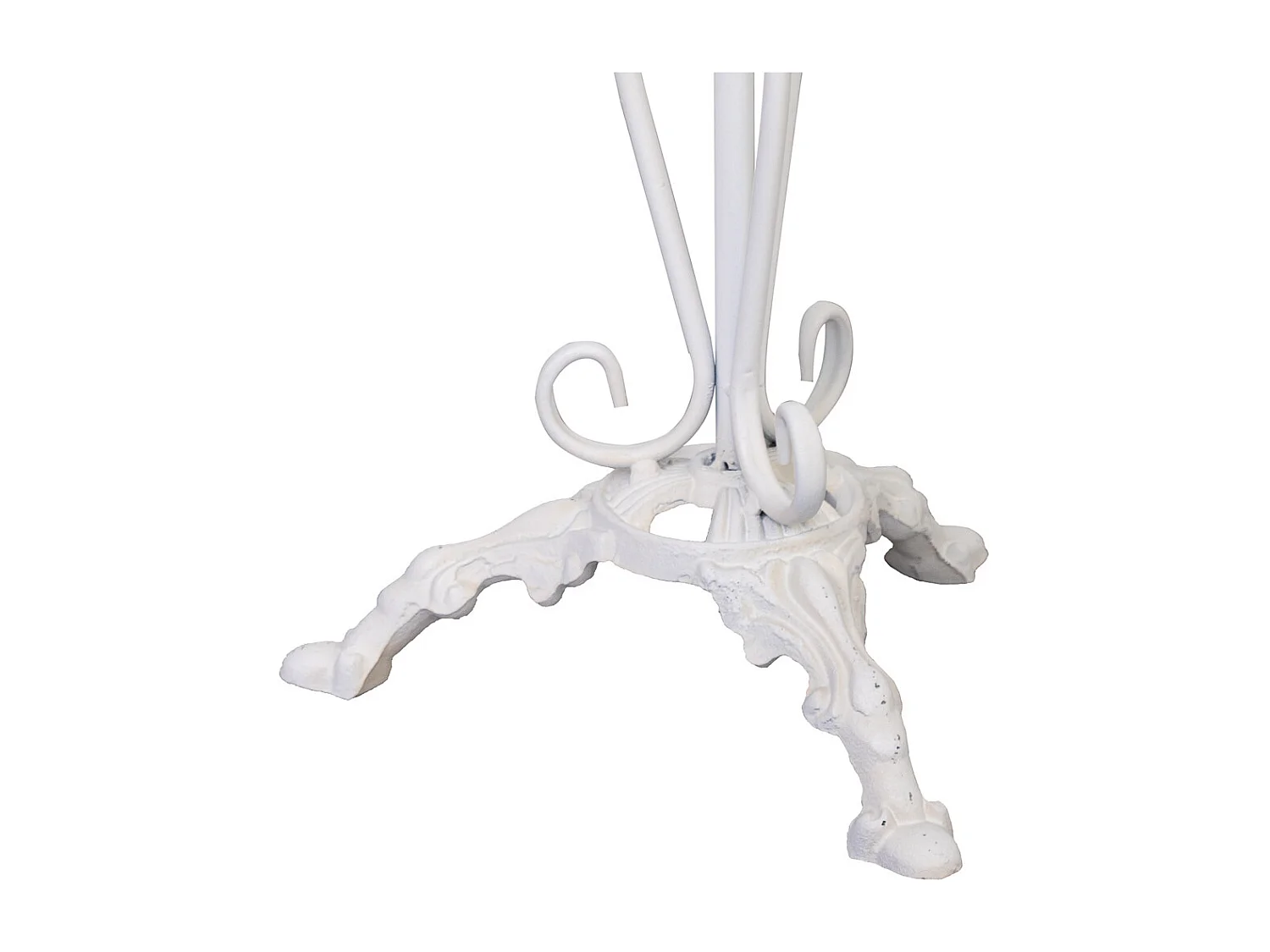 Table d'appoint en métal vieilli blanc 40x40x77