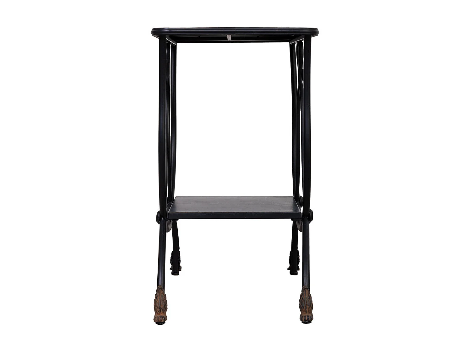 Mesa auxiliar de metal envelhecido preto 60x38x65