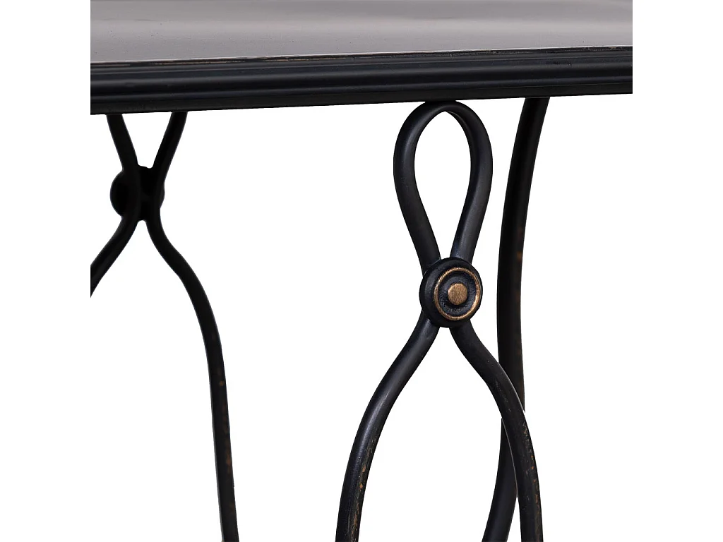 Table d'appoint en métal vieilli noir 60x38x65