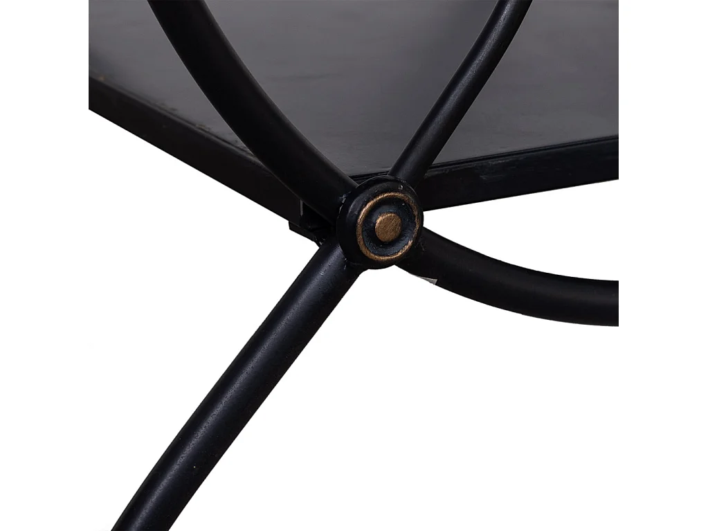 Table d'appoint en métal vieilli noir 60x38x65