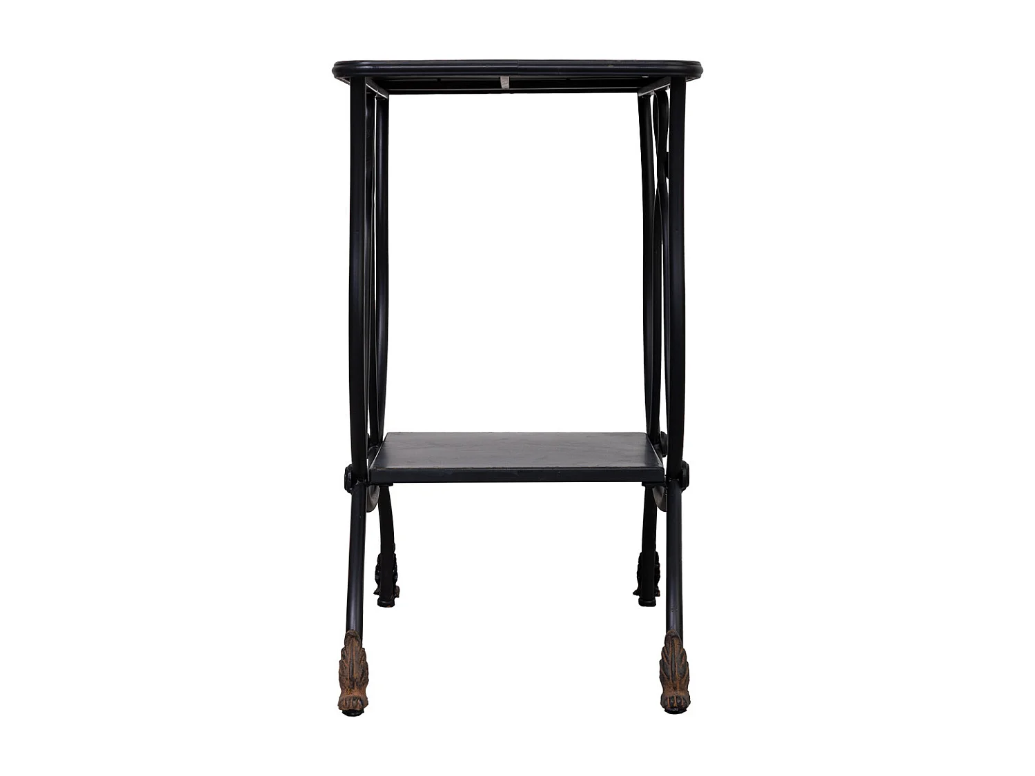 Mesa auxiliar de metal envelhecido preto 60x38x65