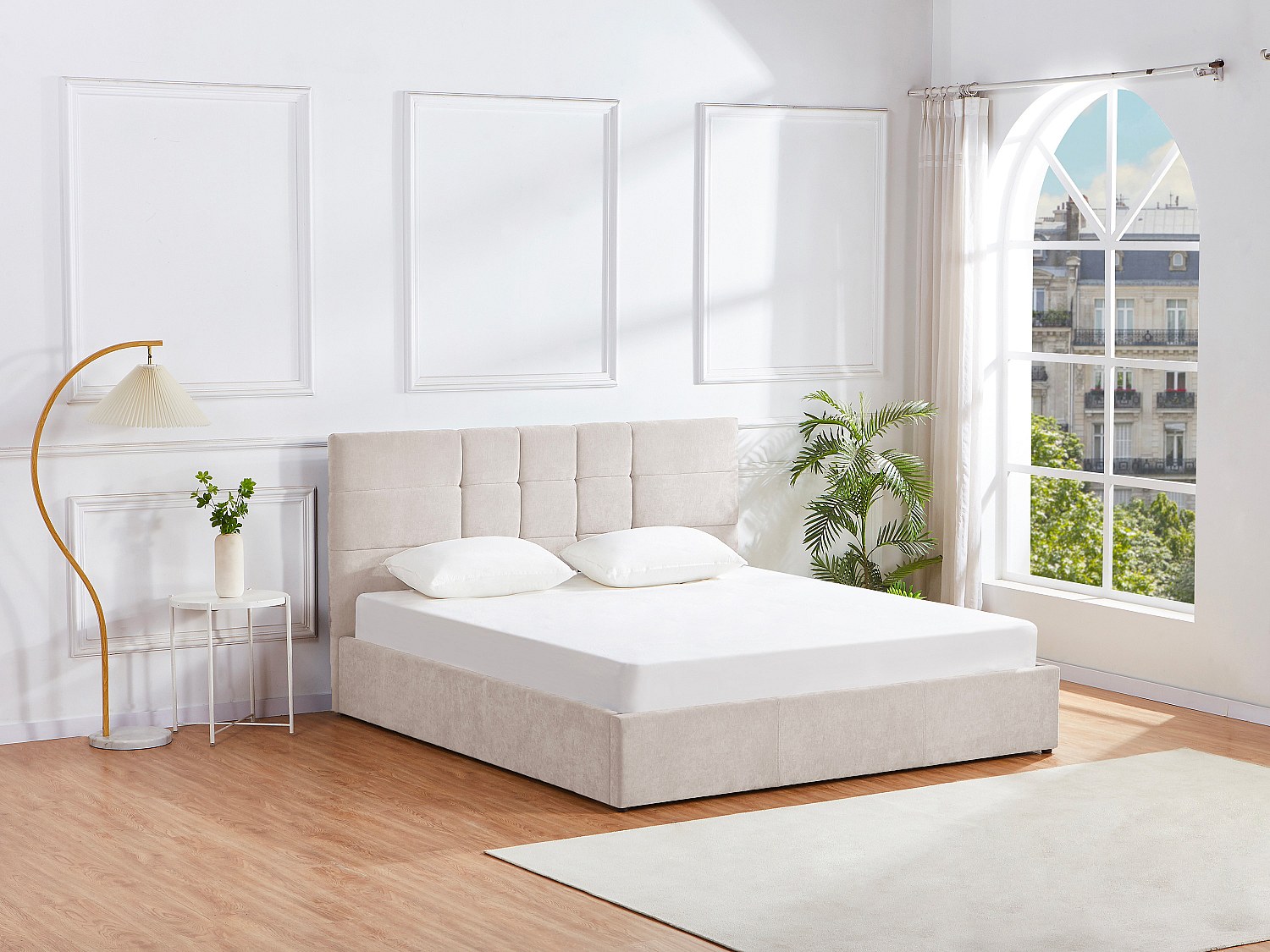 Vente-unique Bett Mit Bettkasten - 160 X 200 Cm - Stoff - Beige - Eliava Von Pascal Morabito