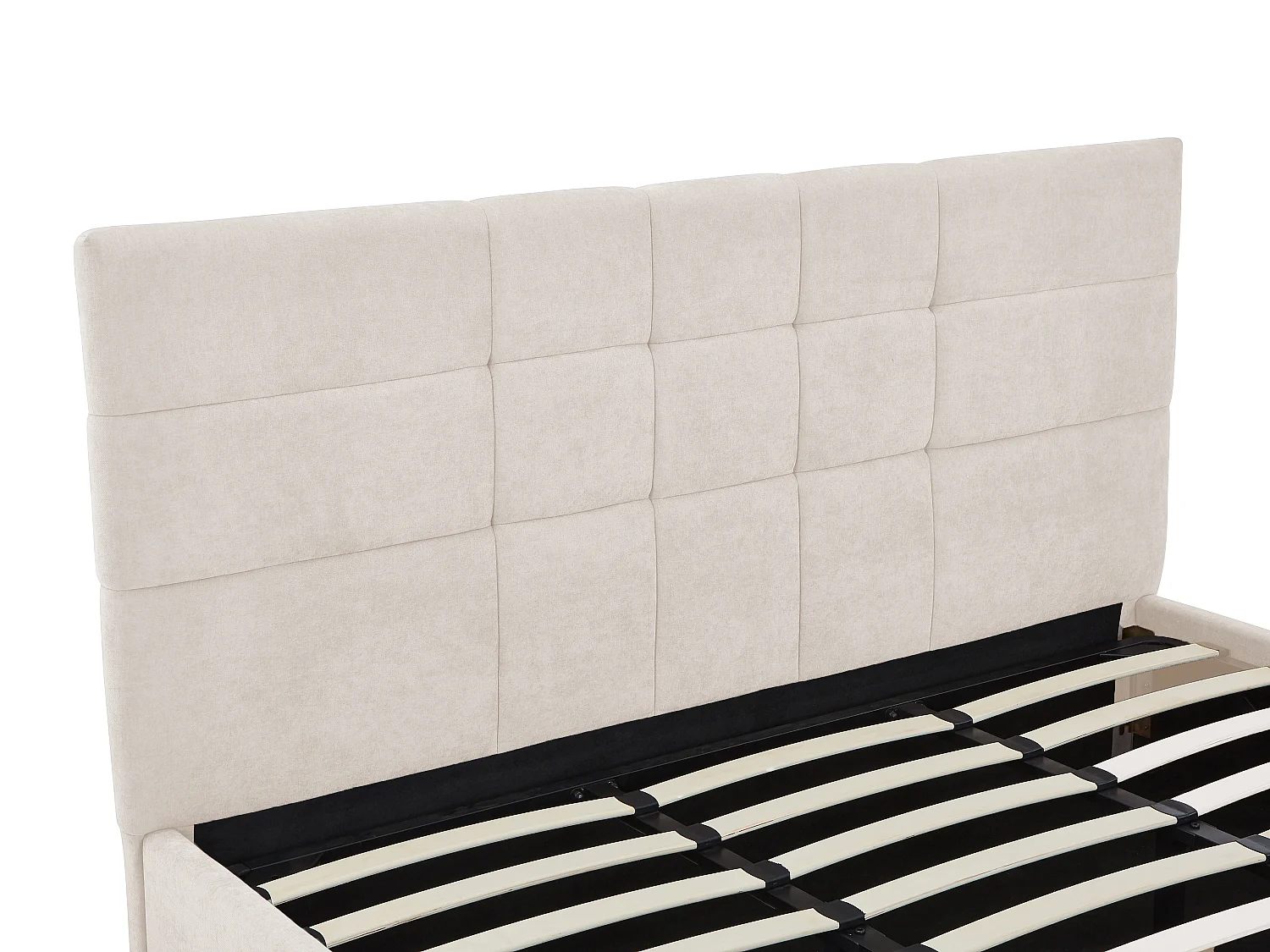 Lit coffre 180 x 200 cm - Tissu - Beige - HOPEYA de Pascal Morabito