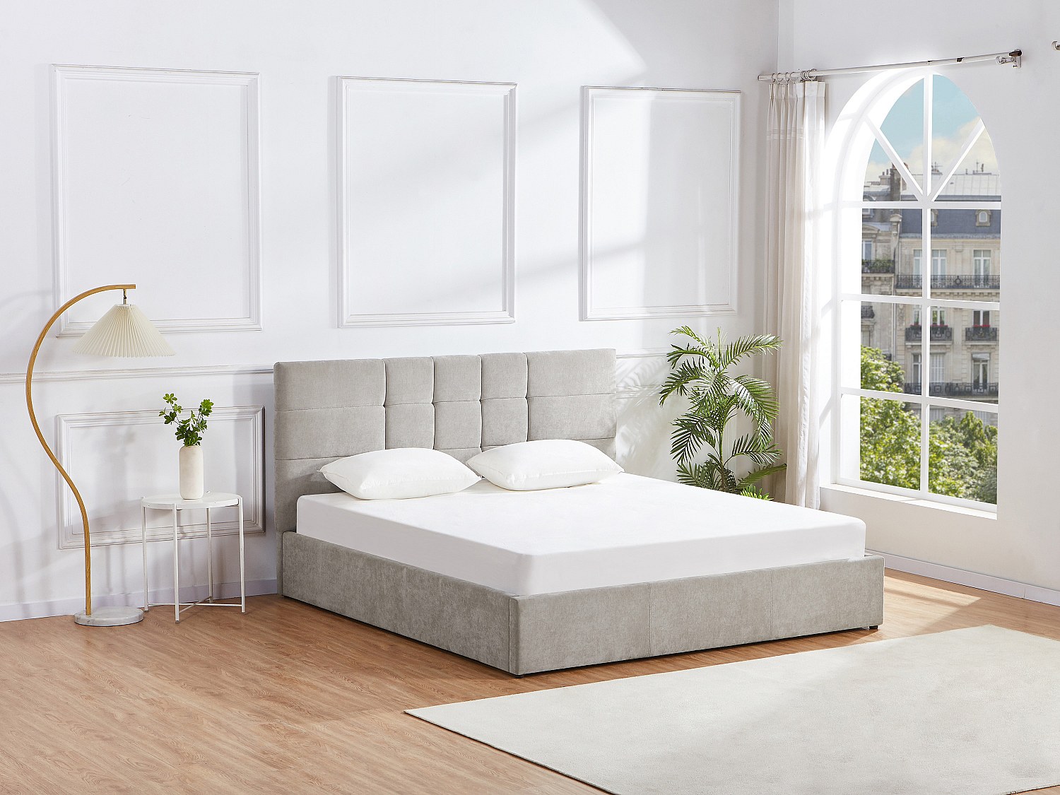 Vente-unique Bett Mit Bettkasten - 140 X 190 Cm - Stoff - Grau - Eliava Von Pascal Morabito