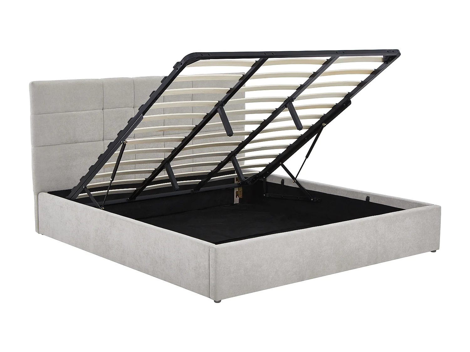 Lit coffre 180 x 200 cm - Tissu - Gris - HOPEYA de Pascal Morabito