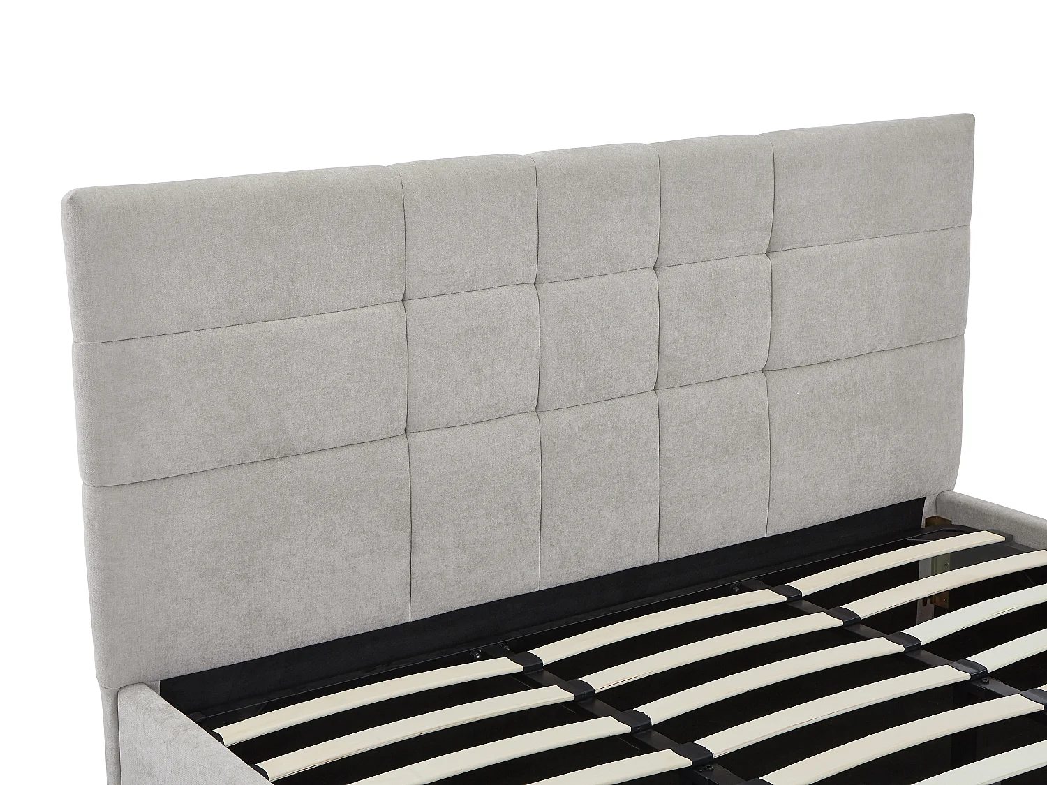 Lit coffre 200 x 200 cm - Tissu - Gris - HOPEYA de Pascal Morabito