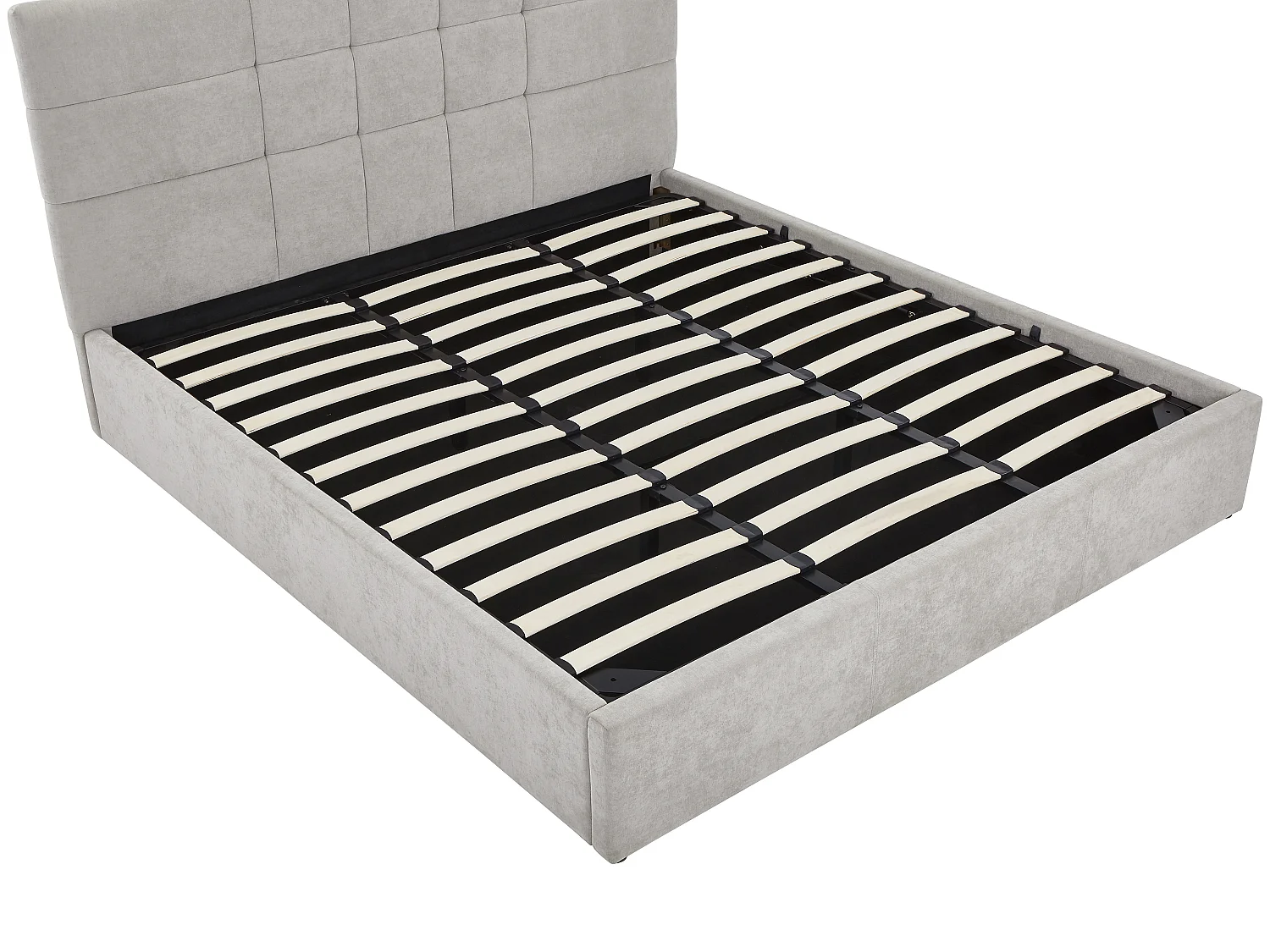 Lit coffre 200 x 200 cm - Tissu - Gris - HOPEYA de Pascal Morabito