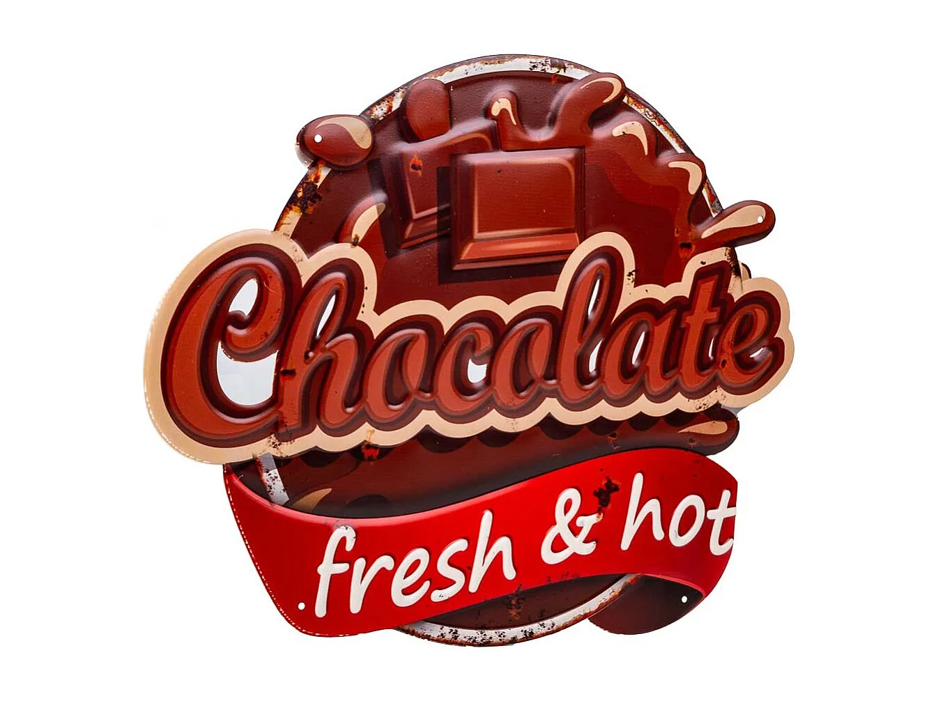 Rote Metallplatte 36x45x1h cm