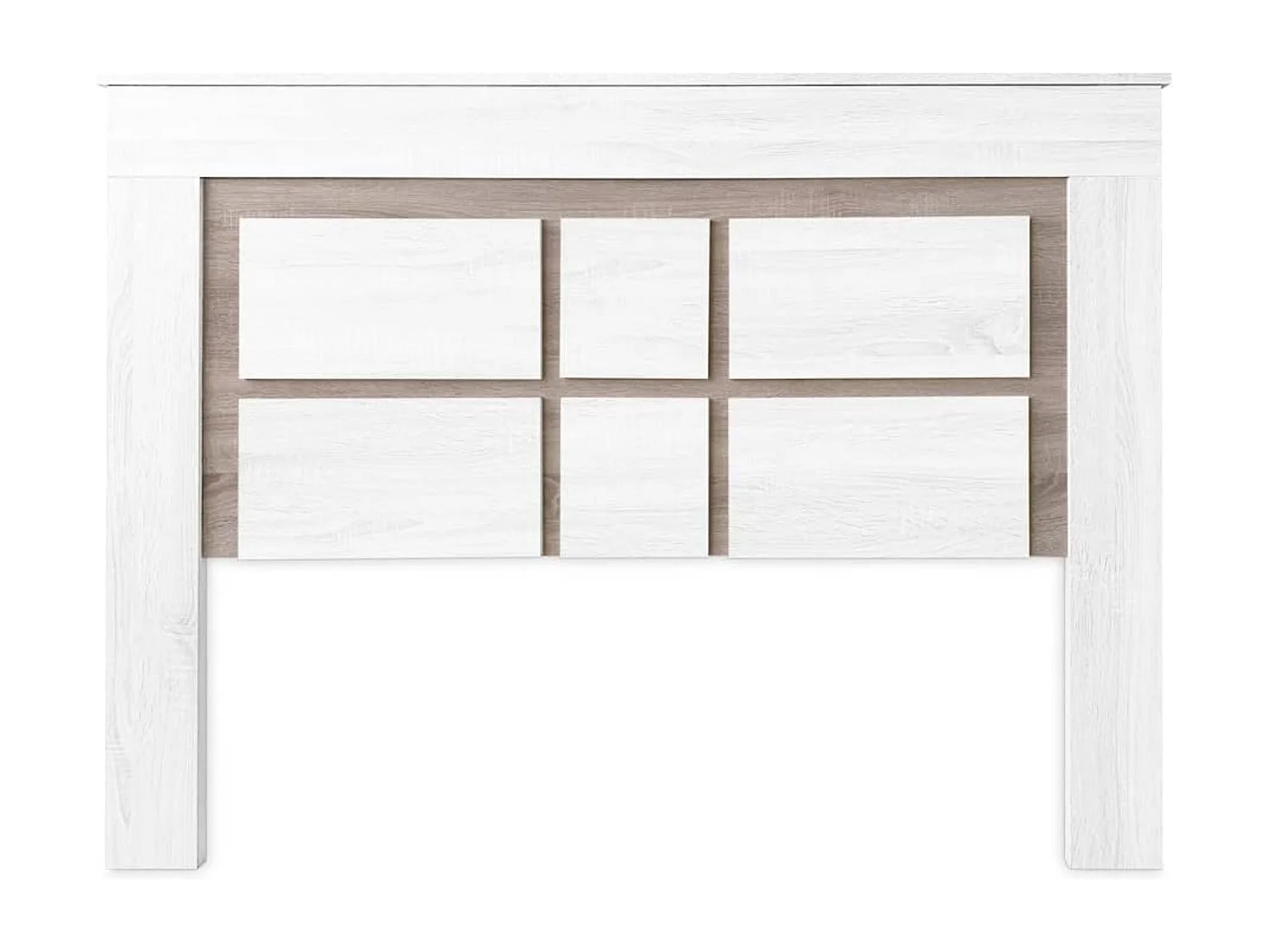 Meyvaser - Cabezal para Cama de Matrimonio con patas, Color Pino y Gris, Medidas: 160 cm (Ancho) x 119,3 cm (Alto) x 3,8 cm (Fondo)