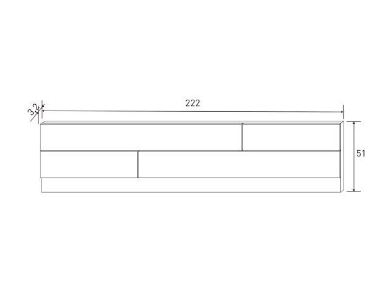 Meyvaser - Cabezal para Cama de Matrimonio, Cabecero, Color Andersen pino - Gris, Medidas: 220 cm (Ancho) x 51 cm (Alto) x 3 cm (Fondo)