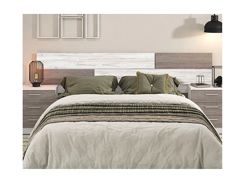 Meyvaser - Cabezal para Cama de Matrimonio, Cabecero, Color Andersen pino - Gris, Medidas: 220 cm (Ancho) x 51 cm (Alto) x 3 cm (Fondo)