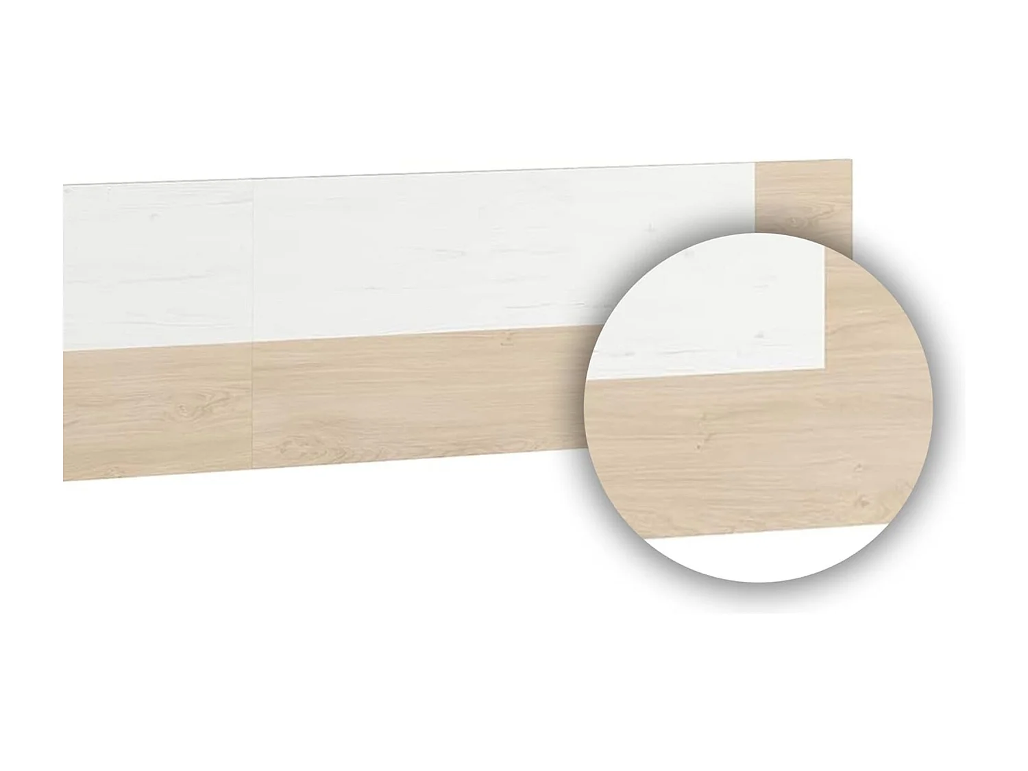 Meyvaser - Cabezal para Cama de Matrimonio, Cabecero, Color Roble y Blanco, Medidas: 250 cm (Ancho) x 50 cm (Alto) x 3 cm (Fondo)