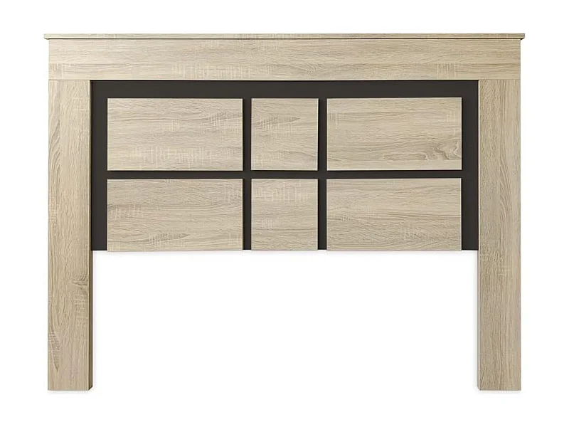 Meyvaser - Cabezal para Cama de Matrimonio con patas, Color Cambria y Grafito, Medidas: 160 cm (Ancho) x 119,3 cm (Alto) x 3,8 cm (Fondo)