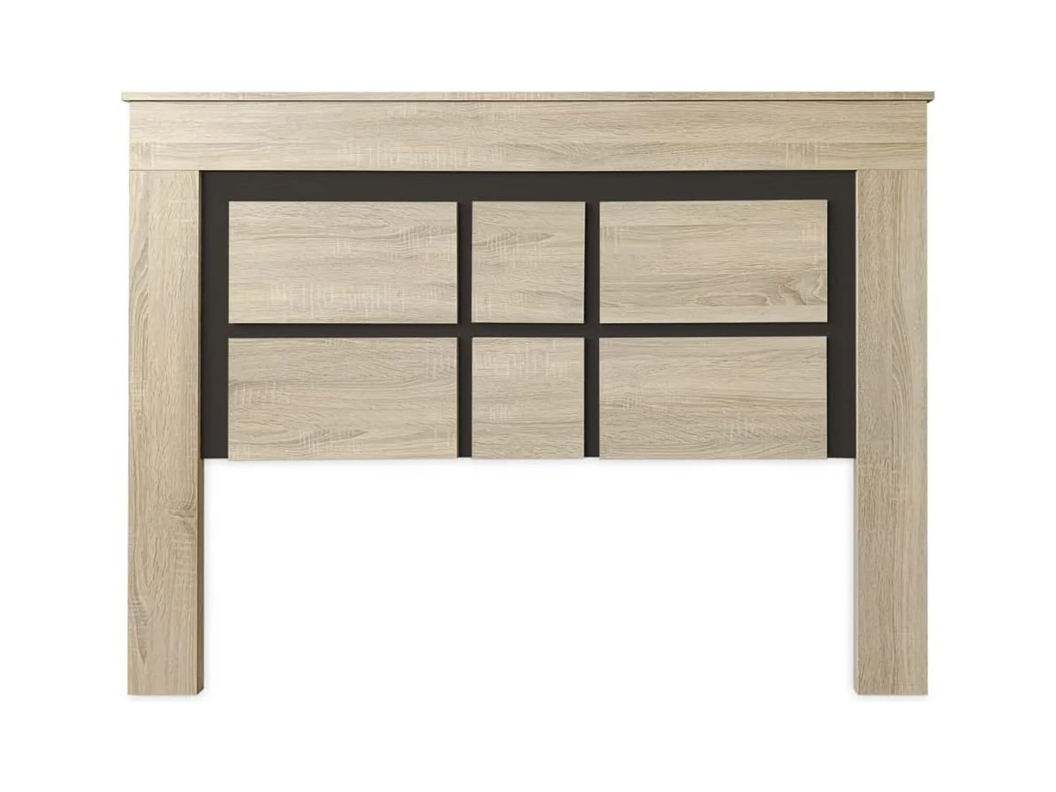Meyvaser - Cabezal para Cama de Matrimonio con patas, Color Cambria y Grafito, Medidas: 160 cm (Ancho) x 119,3 cm (Alto) x 3,8 cm (Fondo)