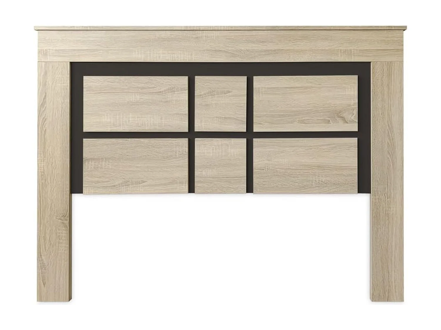 Meyvaser - Cabezal para Cama de Matrimonio con patas, Color Cambria y Grafito, Medidas: 160 cm (Ancho) x 119,3 cm (Alto) x 3,8 cm (Fondo)