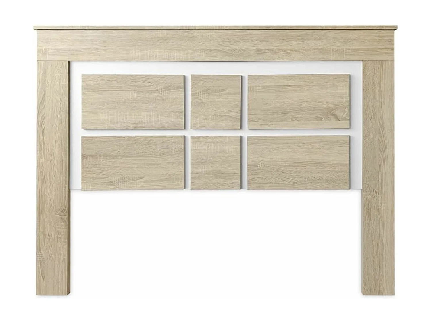 BricoExpo - Cabezal para Cama de Matrimonio con patas, Color Cambria y Blanco, Medidas: 160 cm (Ancho) x 119,3 cm (Alto) x 3,8 cm (Fondo)