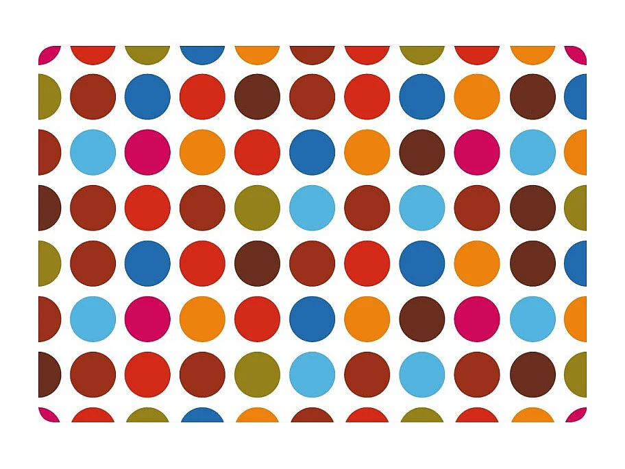 Chariot pliant à roulettes - Structure métallique grise, 2 niveaux en stratifié motif Ronds couleurs - 72*66*43 cm - BAUHAUS