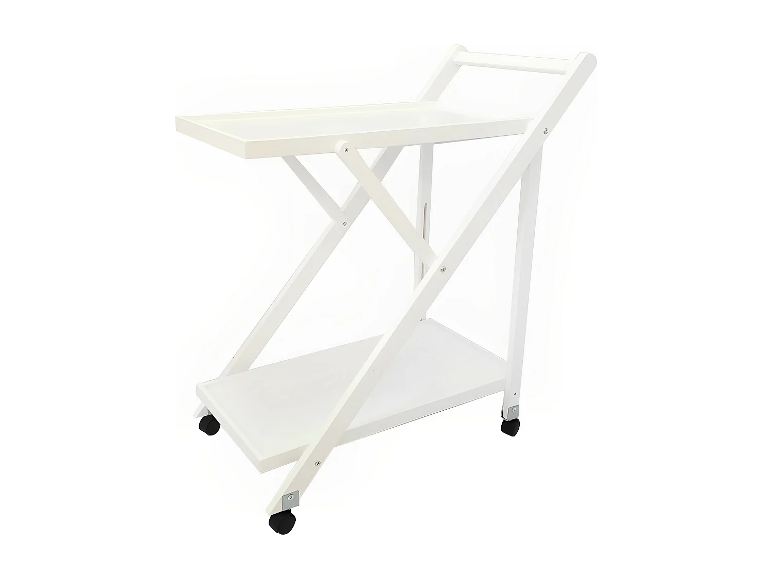 Meyvaser - Camarera Plegable con Ruedas, Carro de servicio 65x40x85cm Color Blanco
