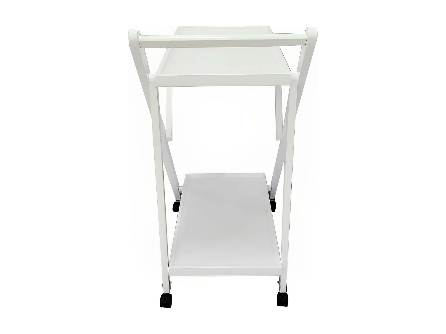 Meyvaser - Camarera Plegable con Ruedas, Carro de servicio 65x40x85cm Color Blanco