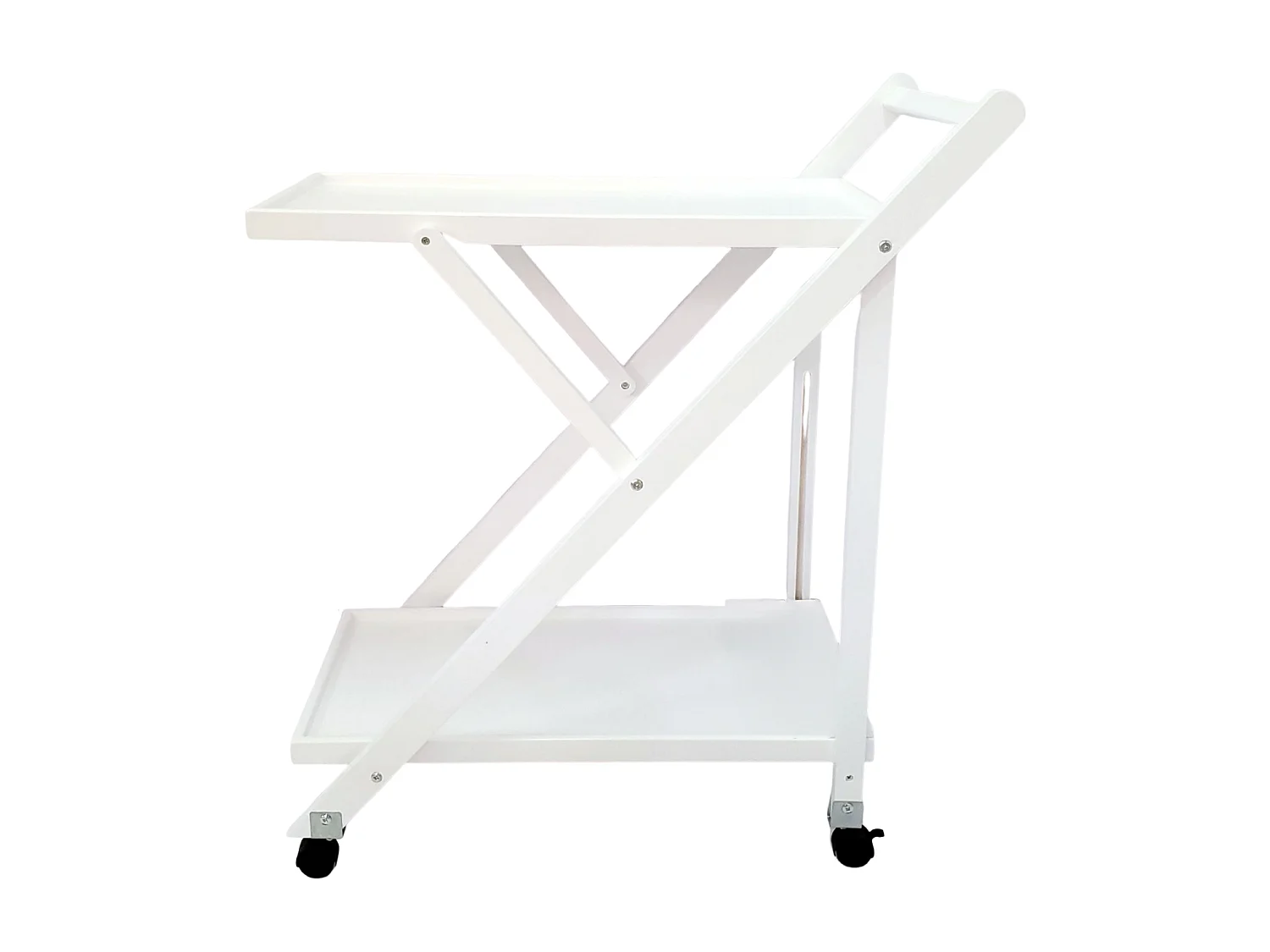 Meyvaser - Camarera Plegable con Ruedas, Carro de servicio 65x40x85cm Color Blanco