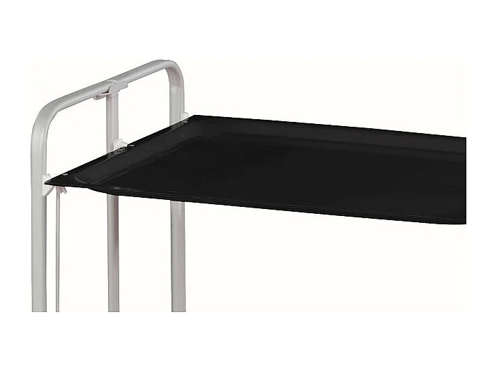 Klappbarer Servierwagen mit Rädern - Grauer Metallrahmen, 2 schwarz laminierte Etagen - 72*66*43 cm - BAUHAUS