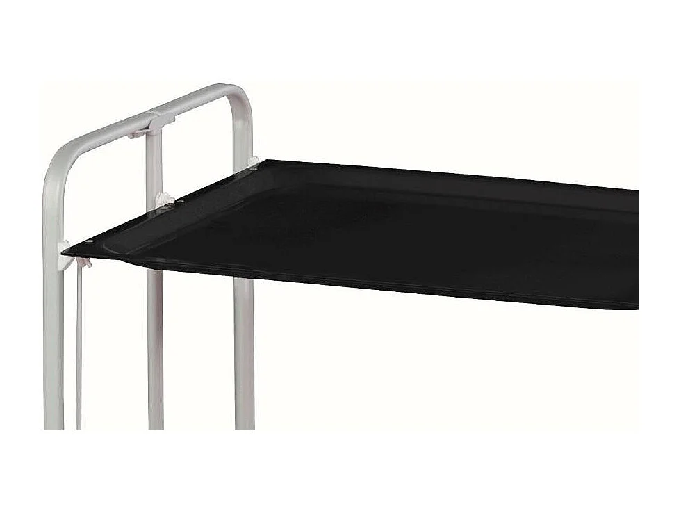 Carrito auxiliar plegable con ruedas - Estructura metálica gris, 2 estantes negros laminados – 72*66*43 cm - BAUHAUS