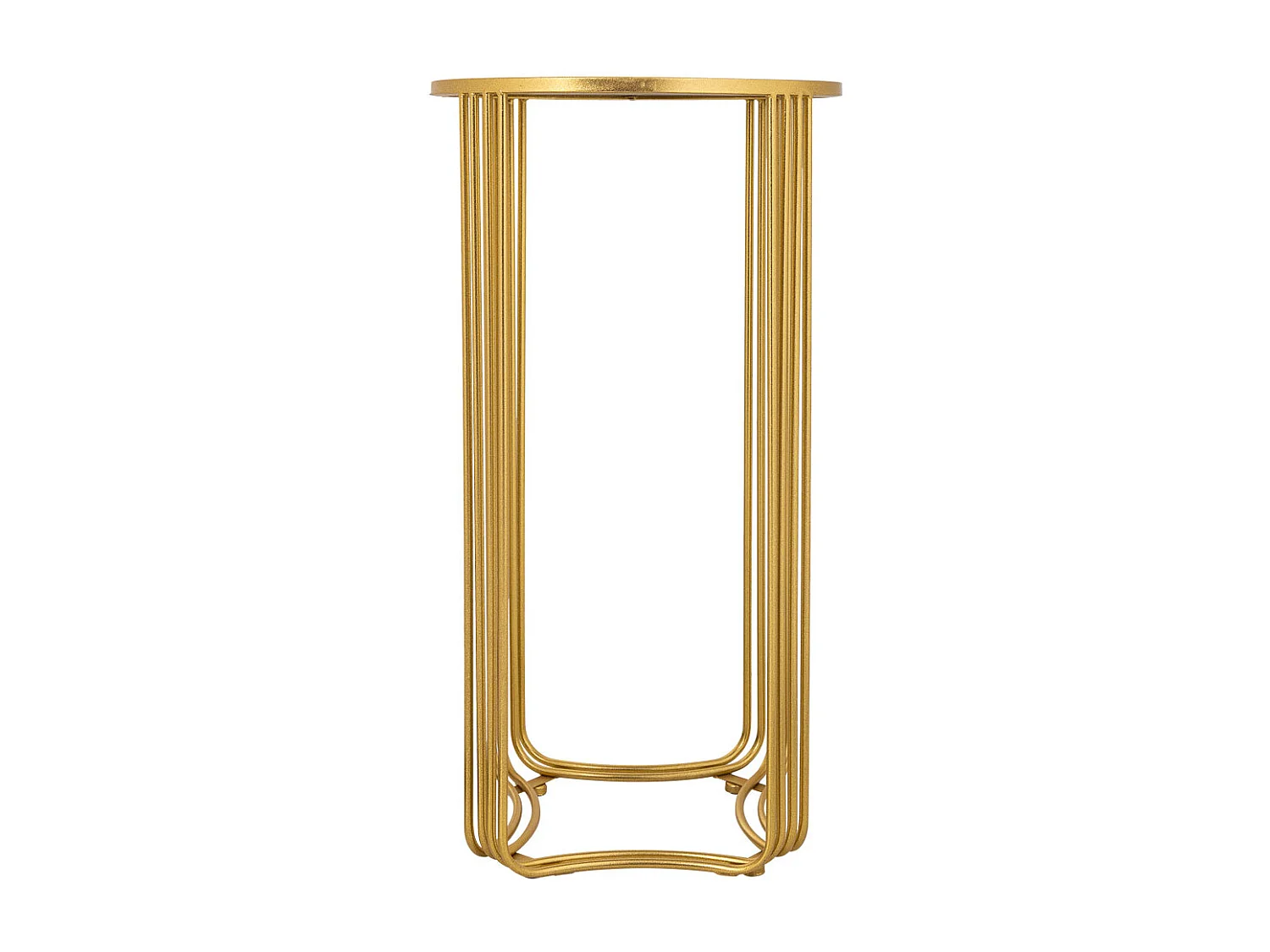 Mesa de canto redonda em metal dourado 38x38x70