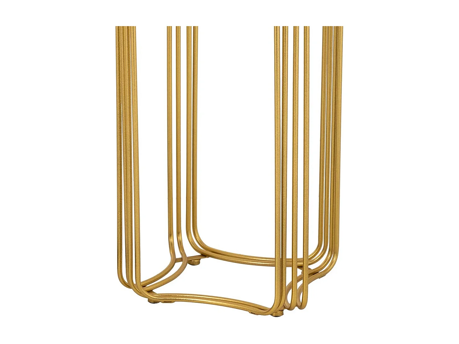 Mesa de canto redonda em metal dourado 38x38x70