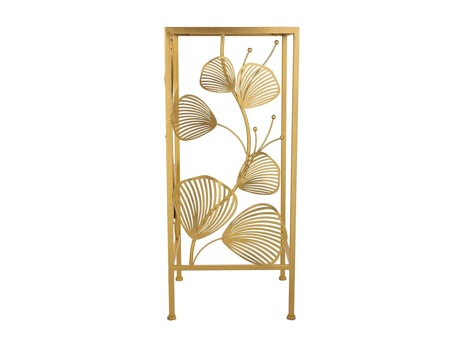 Mesa de canto quadrada em metal dourado 31x31x71