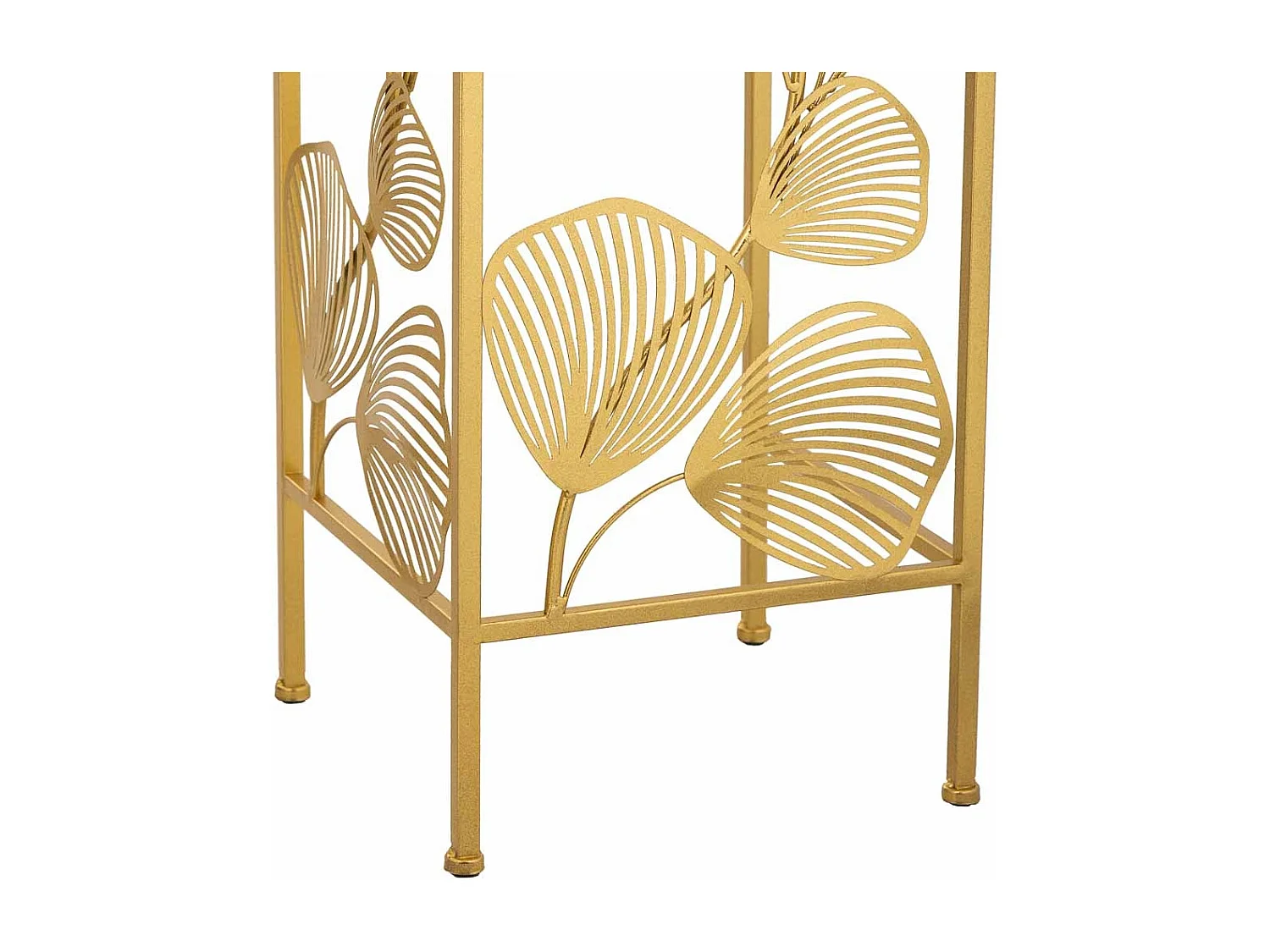 Mesa de canto quadrada em metal dourado 31x31x71