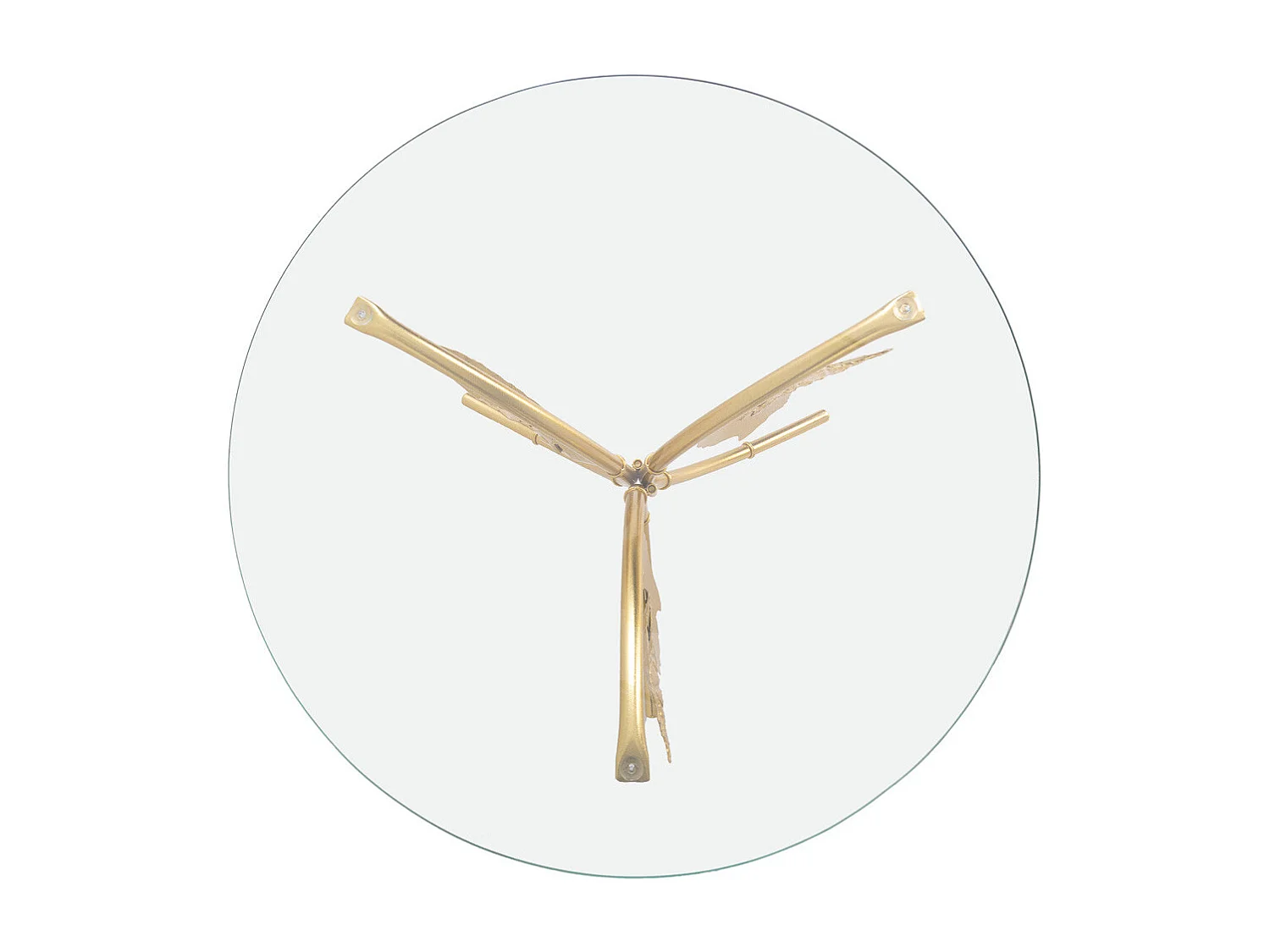 Mesa de canto redonda em metal dourado D70x70