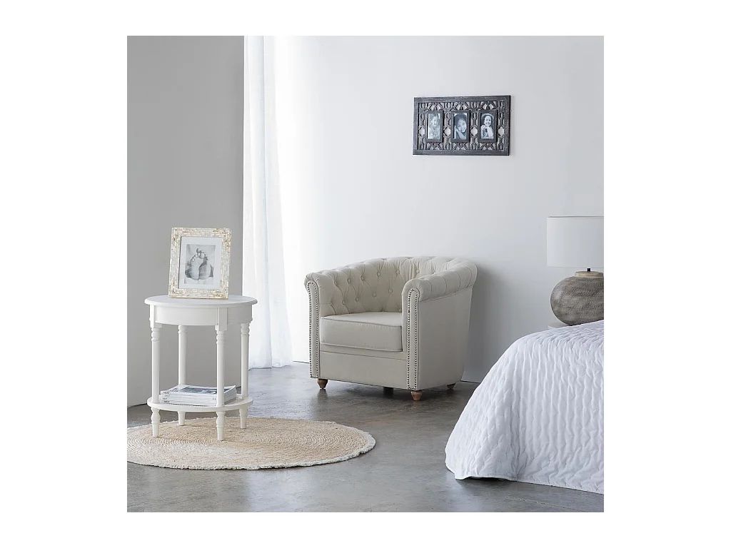 Tavolo ad angolo in legno bianco 50x50x60