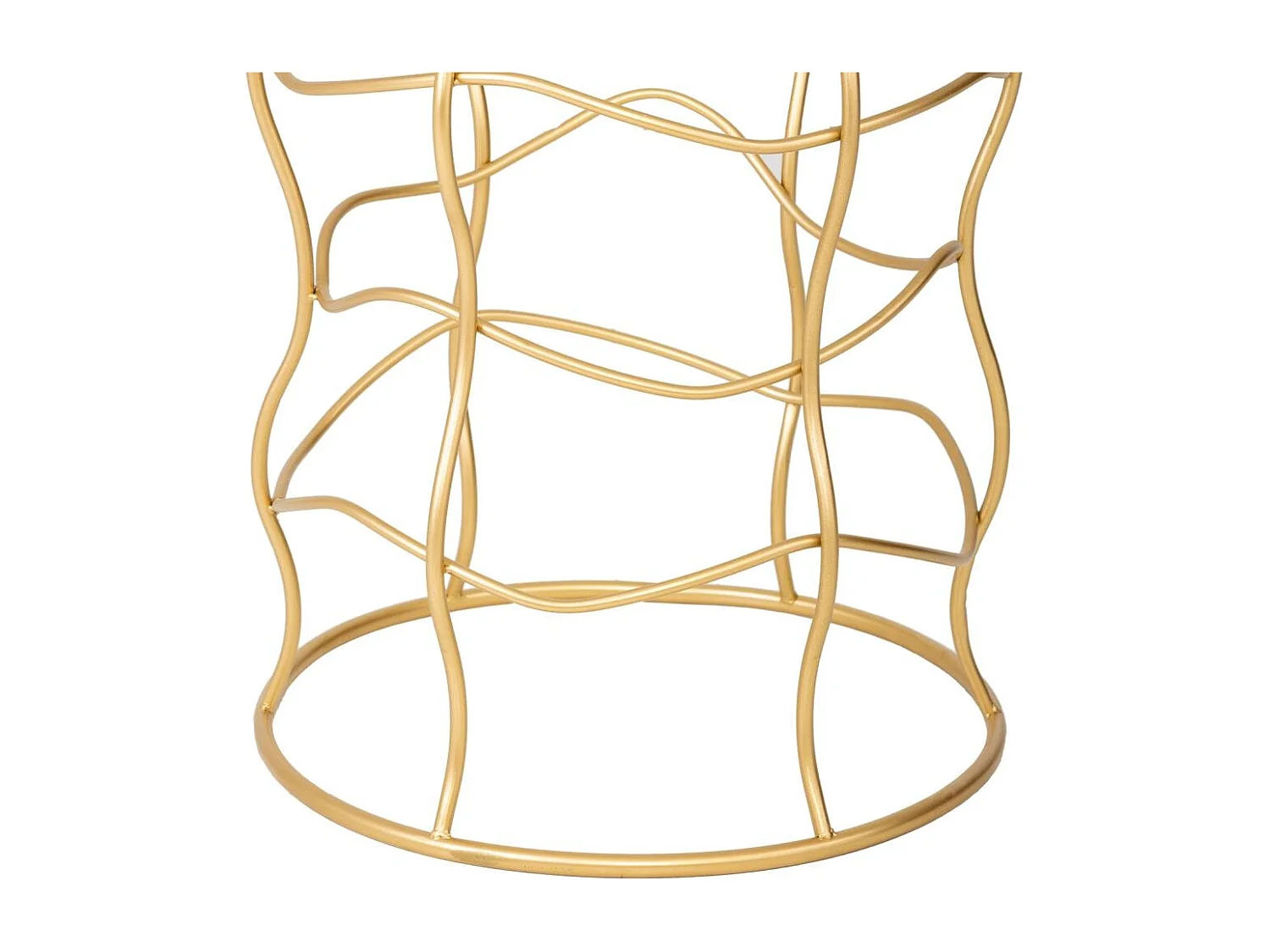 Table d'appoint en métal doré et verre D46x60