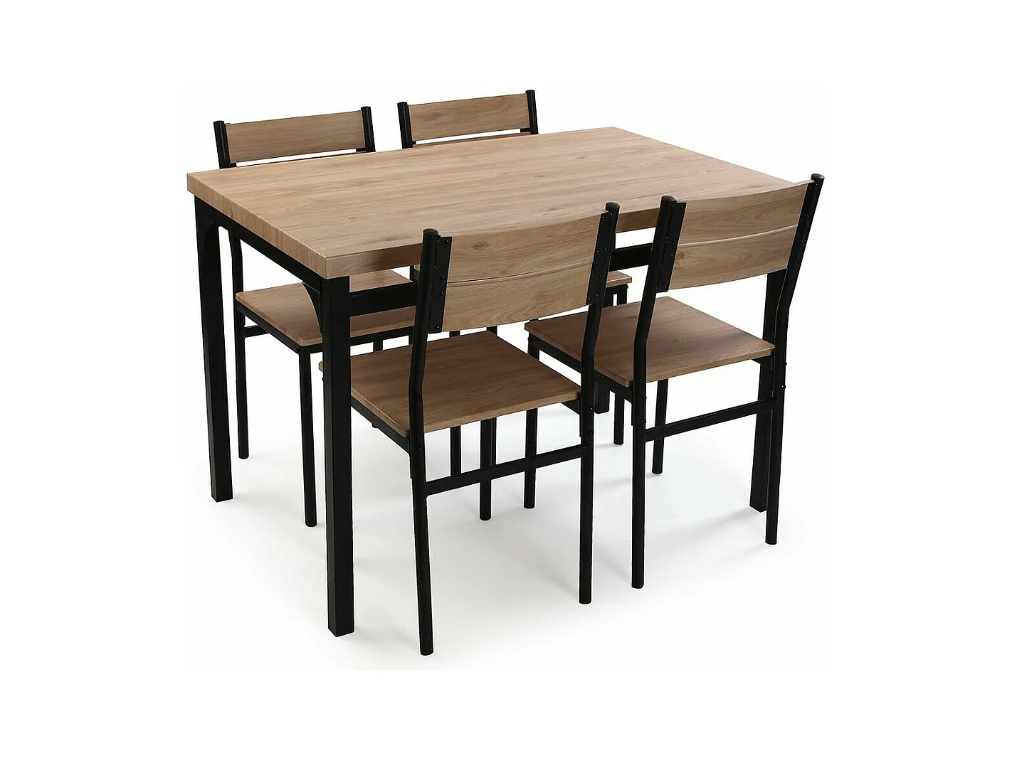 Conjunto Mesa y 4 Sillas de Cocina/Comedor | Estilo Industrial | Medidas Mesa: 110 x 70 x 75 cm | Medidas Silla: 40 x 45 x 82 cm