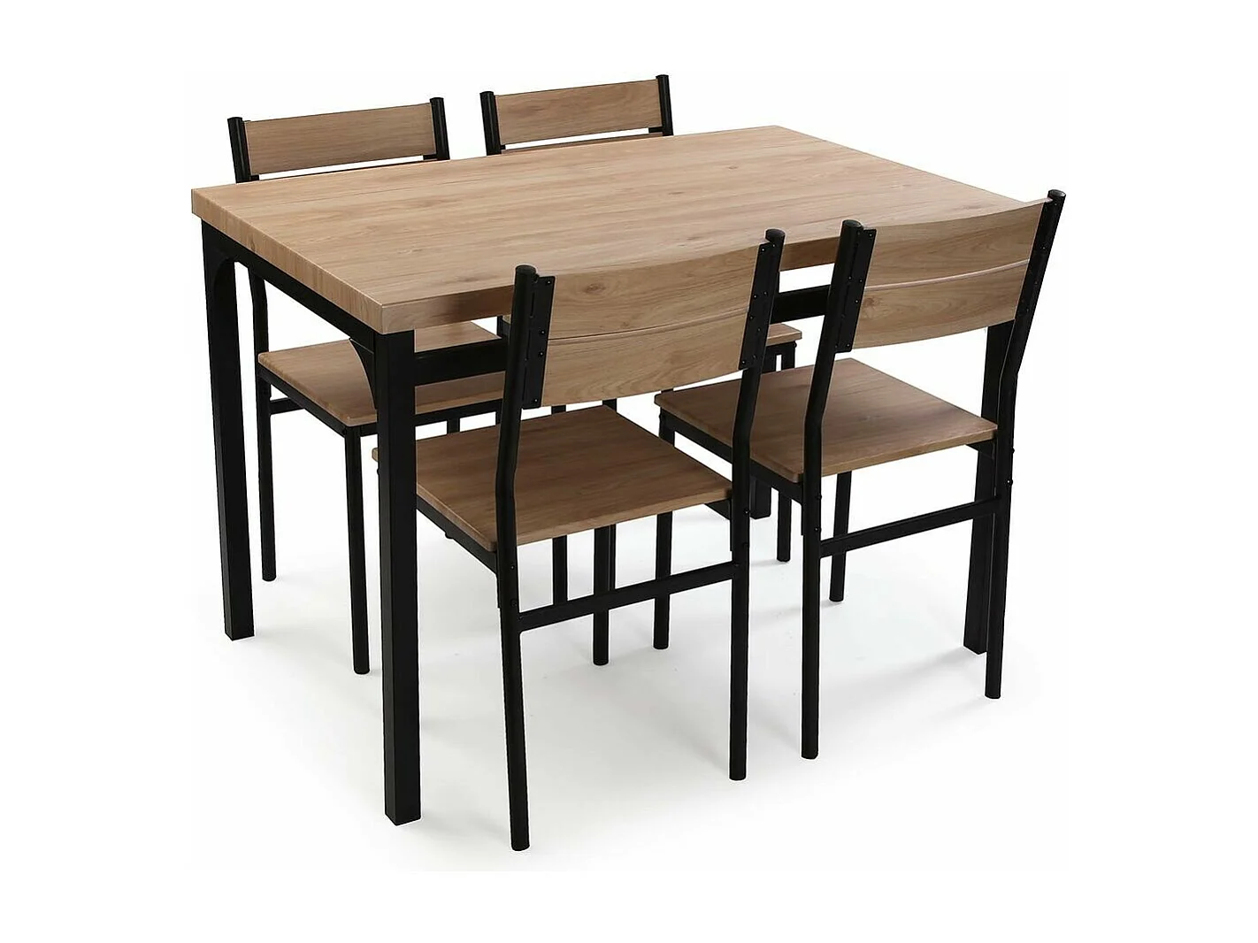 Conjunto Mesa y 4 Sillas de Cocina/Comedor | Estilo Industrial | Medidas Mesa: 110 x 70 x 75 cm | Medidas Silla: 40 x 45 x 82 cm