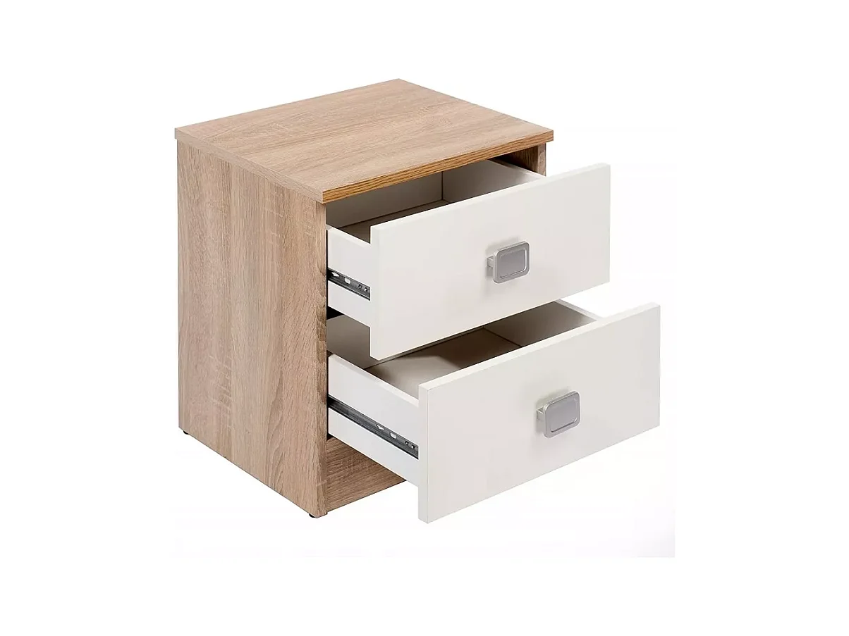 BricoExpo Pack Cabecero y 2 Mesitas de Noche, Color cambrian y blanco, Dormitorio Doble de Matrimonio o Juvenil, Medidas:160x45x1,6 cm