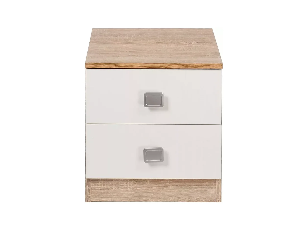 BricoExpo Pack Cabecero y 2 Mesitas de Noche, Color cambrian y blanco, Dormitorio Doble de Matrimonio o Juvenil, Medidas:160x45x1,6 cm