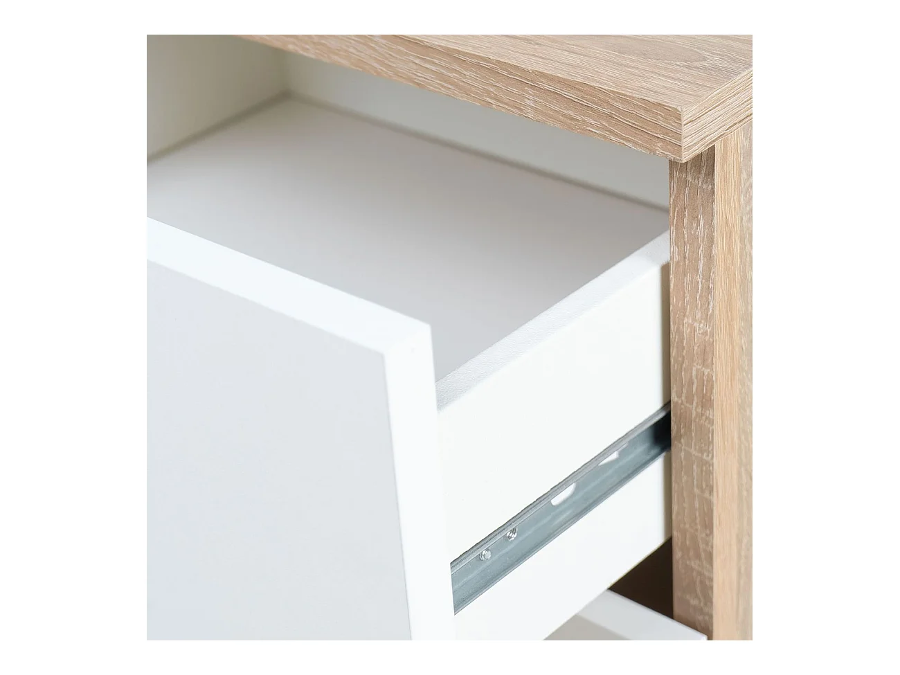 BricoExpo Pack Cabecero y 2 Mesitas de Noche, Color cambrian y blanco, Dormitorio Doble de Matrimonio o Juvenil, Medidas:160x45x1,6 cm