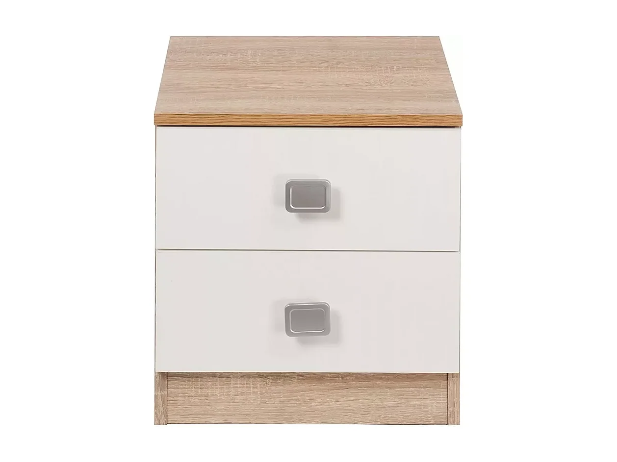 BricoExpo Pack Cabecero y 2 Mesitas de Noche, Color cambrian y blanco, Dormitorio Doble de Matrimonio o Juvenil, Medidas:160x45x1,6 cm