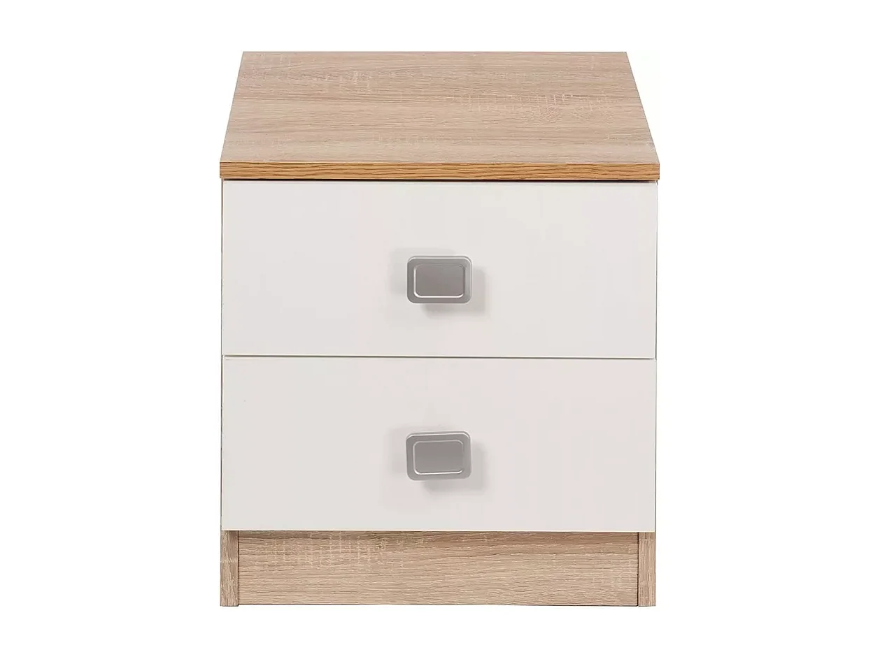 BricoExpo Pack Cabecero y 2 Mesitas de Noche, Color cambrian y blanco, Dormitorio Doble de Matrimonio o Juvenil, Medidas:160x45x1,6 cm