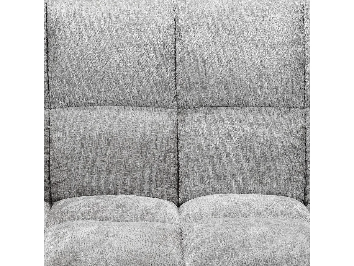 Sofá Cama Tapizado en Tela con Brazos articulados y Tapizado en Color Gris – Patas Metálicas en Acabado Cromo, Medidas Cerrado: 181x86x81 cm