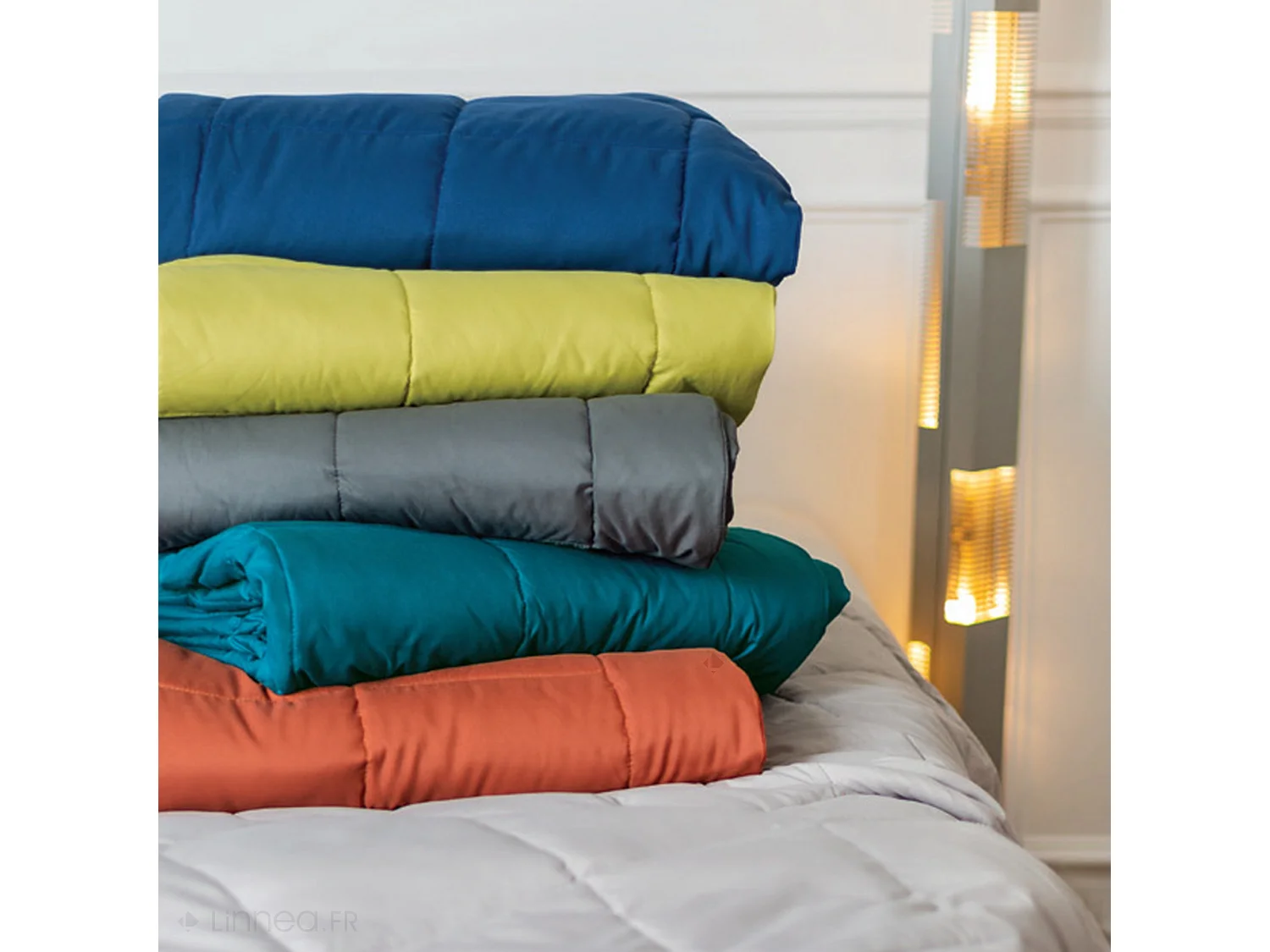 Dessus de lit polyester microfibre 260x240 cm LAZY rose gingembre