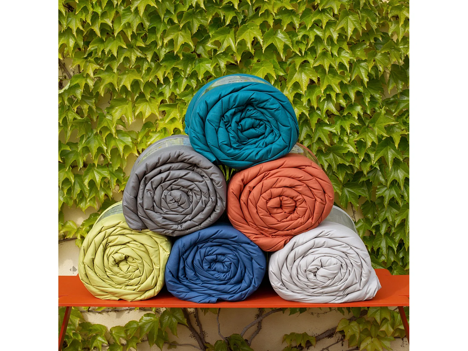 Dessus de lit polyester microfibre 260x240 cm LAZY rose gingembre