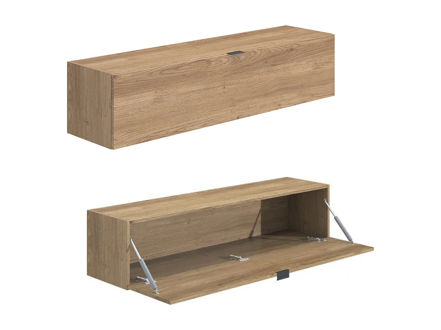 Meyvaser Mueble de salón y TV Conjunto muebles de salón apilable 196 Cm Ancho Color Madera y Blanco