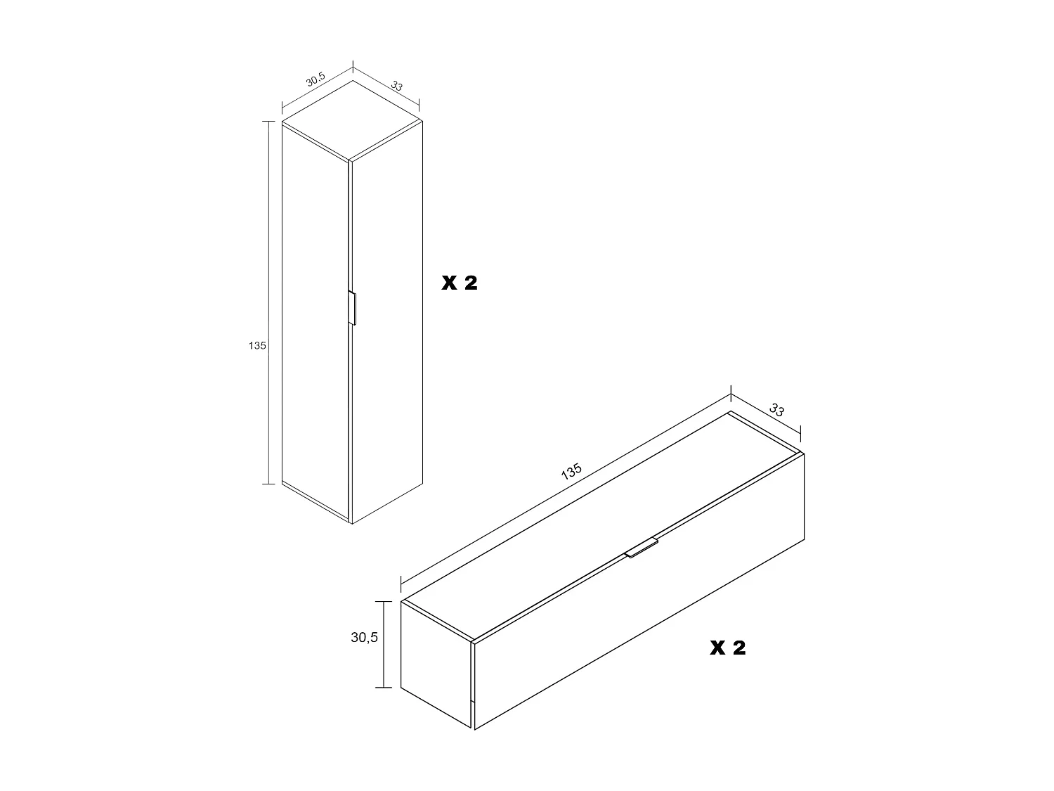 Meyvaser Mueble de salón y TV Conjunto muebles de salón apilable 235 Cm Ancho Color Madera y Blanco