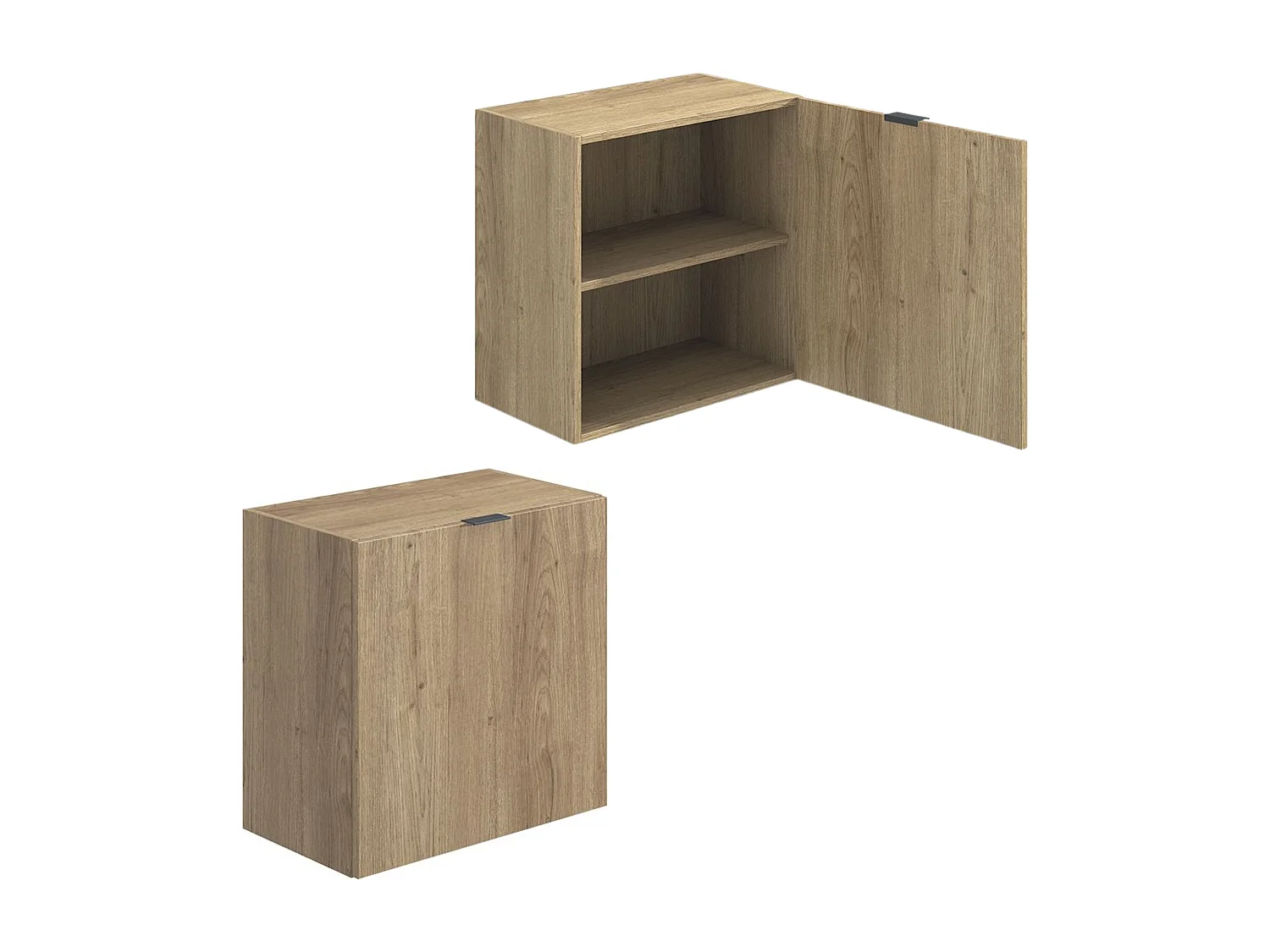 Meyvaser Mueble de salón y TV Conjunto muebles de salón apilable 245 Cm Ancho Color madera y blanco