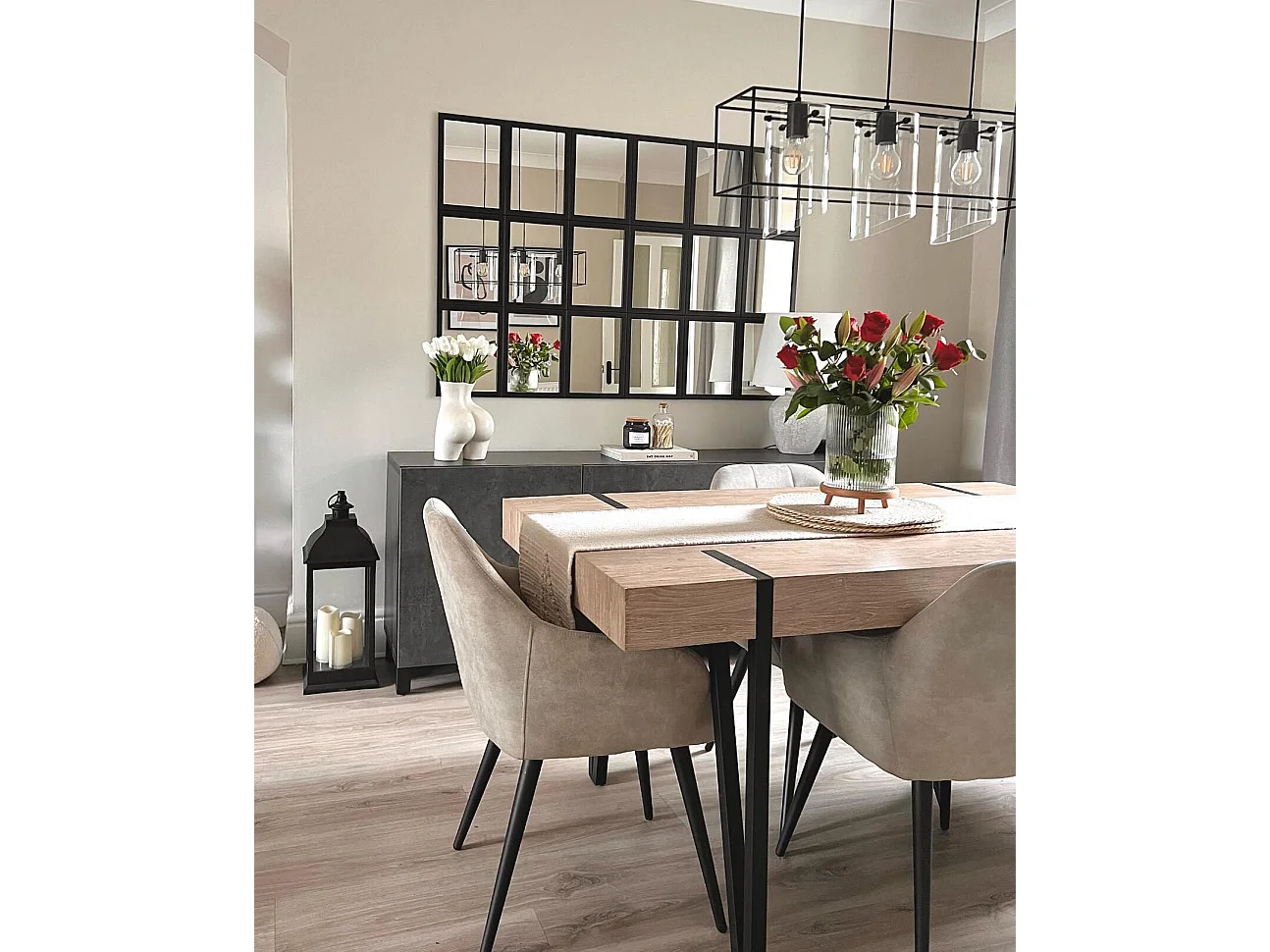 Mesa de Comedor o Cocina | Diseño Vintage Industrial| MDF con Acabado Laminado Color Roble Sonoma | Patas Metálicas Negras | Medidas: 150 x 90 x 75 cm